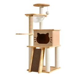 Torre madera con forma de gato